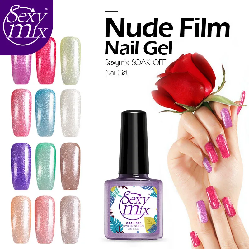 

Sexy mix Beauty Profeesional UV Glitter Gel Nail Manicure 9ML Nude Pink Colors UV Nail Polish Shining Color Nail Gel Polish