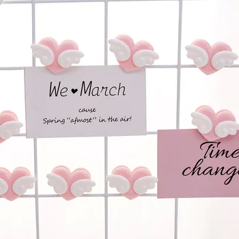 

10 pcs Love Wings Pink Clip Photo Craft DIY Decoration Notes Letter Paper Clip Office School Student Supplies