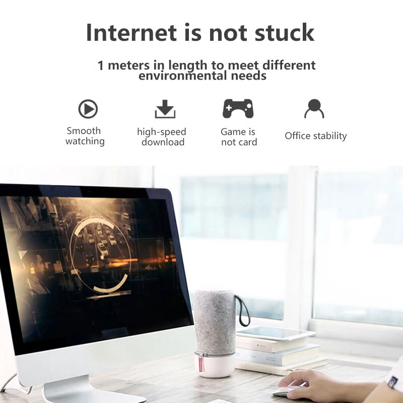 Высокоскоростной гигабитный Ethernet кабель для компьютера CAT.5E UTP Интернет Lan 1 м RJ45