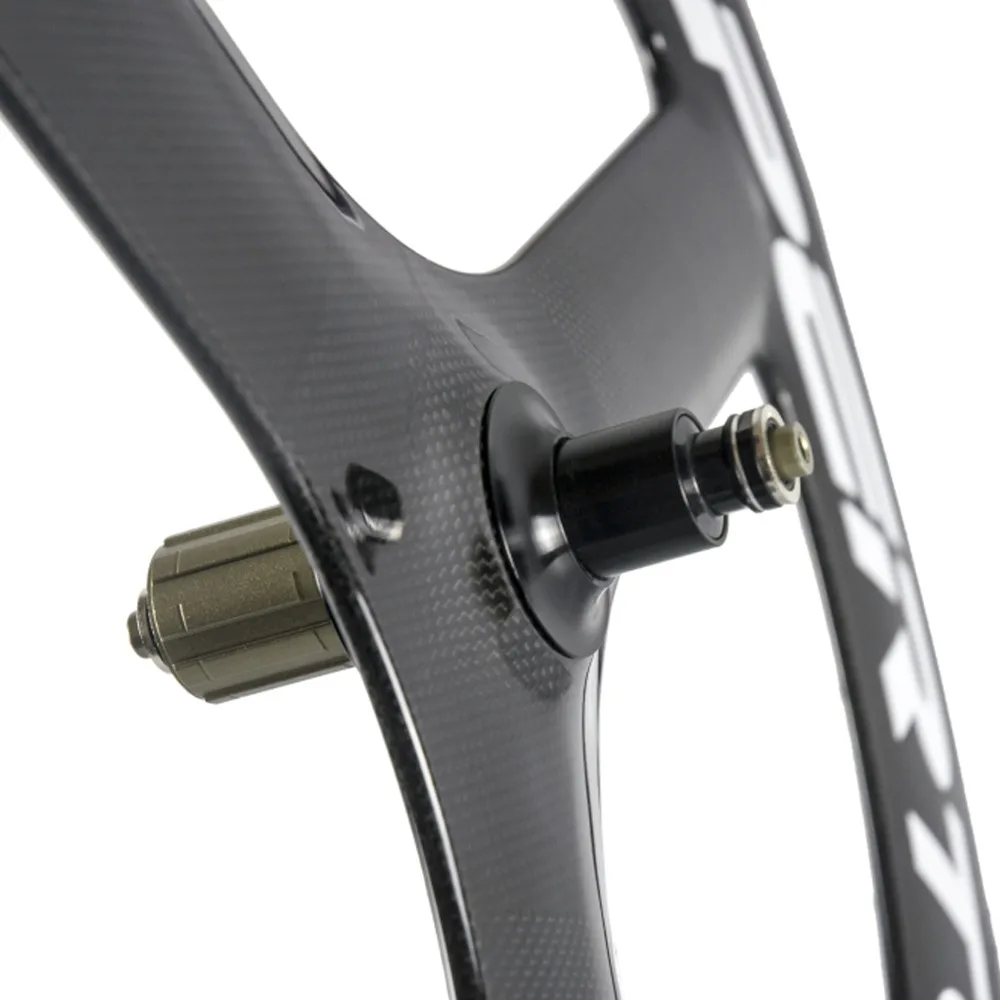 Excellent SUPERTEAM 3spoke Wheelset Road Carobn Wheels CLincher 23mm fixed gear track Wheels tri spoke wheelset 5