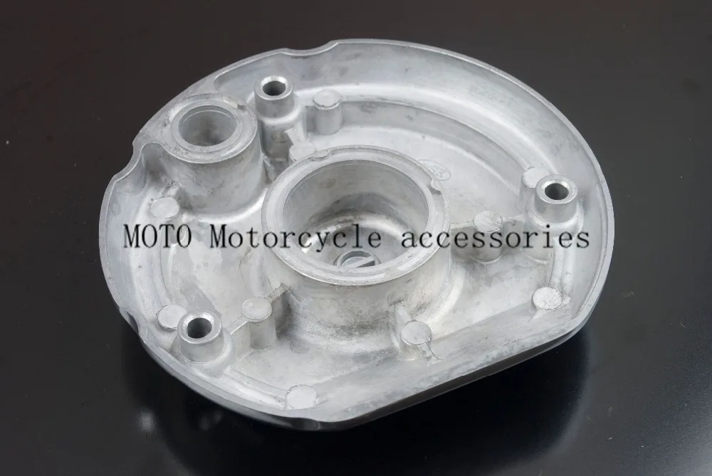 Polishing aluminum engine stator crank case cover black color engine