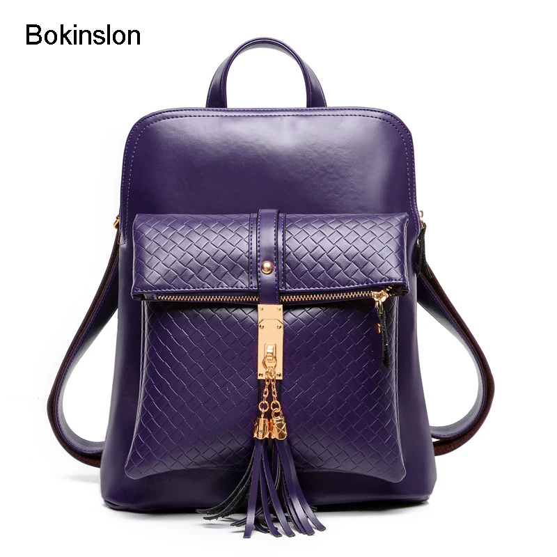 Bokinslon Fashion Womens Backpack Cow Split Leather Casual Backpack Womans Fashion Popular Designers Brand Bag Girl