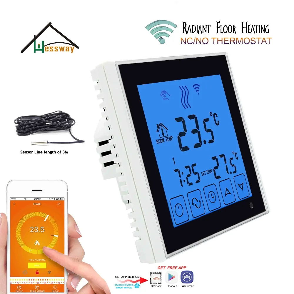 Thermostat Intelligent Sans fil WIFI Chauffage LCD Touch Screen Display APP Contrôle SS