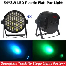 2017 Free Shipping 4Pcs/Lot 54X3W RGBW Led Par Lights 120W High Power LED Par Cans Strobe Effect DMX512 DJ Disco Equipment