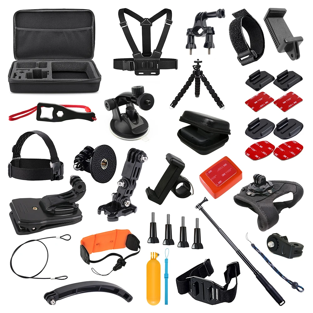 Para GoPro accesorios Set para Go Pro Hero 7 6 5 4 3 kit Selfie Stick monopié adaptador de montaje para yi 4K Sjcam Sj4000 Eken H9r - 1