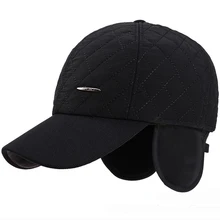 HT2008, мужские бейсболки, Осень-зима, мужские шапки с ушками, теплые зимние кепки для мужчин, регулируемые шапки для папы, мужские зимние бейсболки