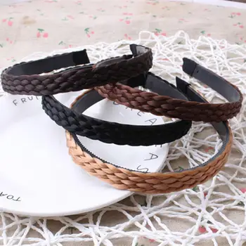 

Fashion Women Girls Braided Hair Hoop Wig Plaited Headband Hairpiece Headwear hot sale