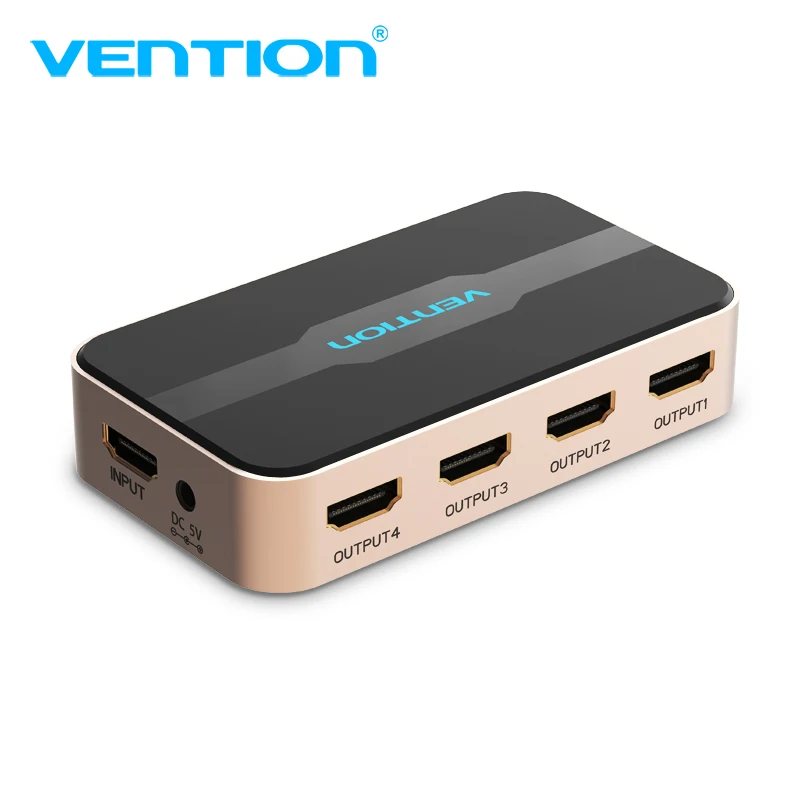 Vention HDMI 1x4 сплиттер 1 в 4 выход для TVbox PS3/4 ноутбука переключатель адаптер с блоком