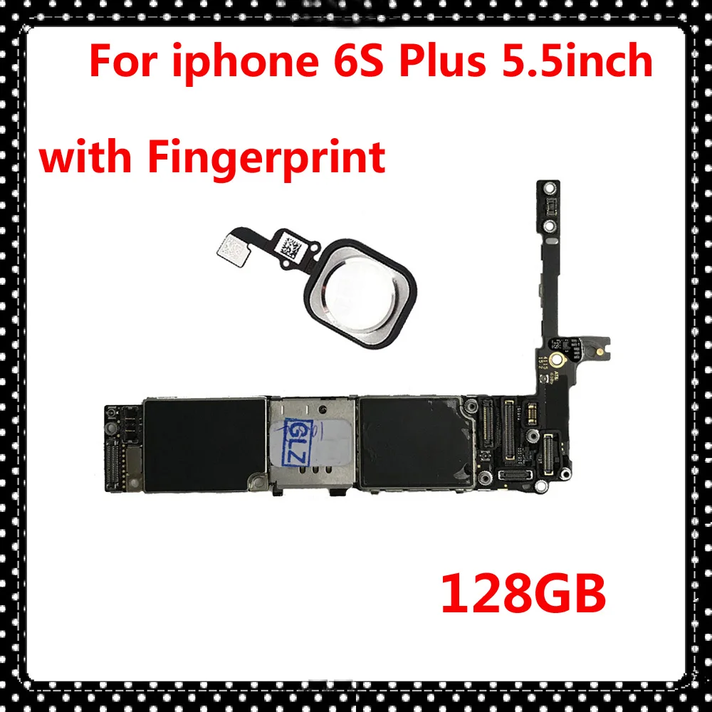 

For iphone 6S Plus original motherboard with / NO touch ID 128GB IOS system logic board NO iCloud+chips 100% unlocked mainboard