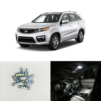 

6000K White Led Interior Package Kit Bulbs For Kia Sorento 2011-2013 Map Dome Trunk License Plate Replacement Bulb Lamp 8PCs