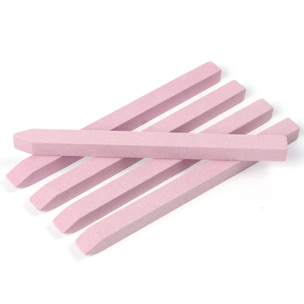 

5pcs Quartz Stone Nail File Buffer V-Shaped Profession Nail Files Grinding Nail Buffers Sanding Block Pink Manicure Tool LA1000