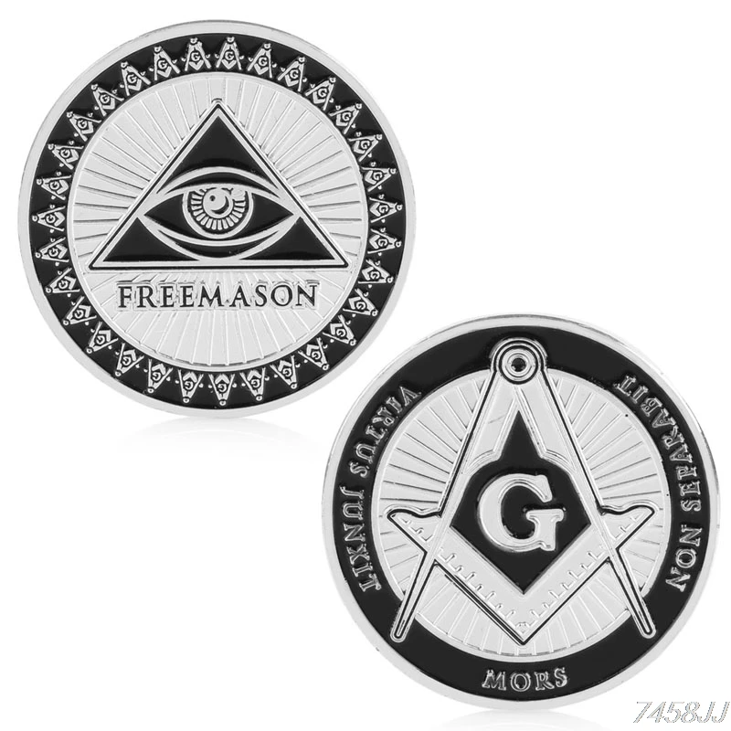

Silver Plated Masonic Freemason Commemorative Coin Token Collectible Physical G03 Drop ship