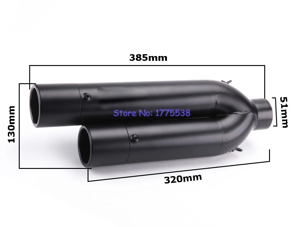 

PHULEOVEO Inlet 51mm Motorcycle Exhaust Pipe Muffler Dual Tips Modified Motorbike Dual Exhaust Muffler Escape for FZ1 Z750