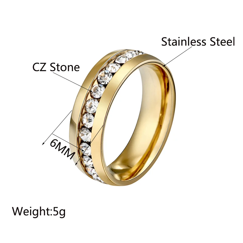 Auxauxme Bling CZ камень Обручальные кольца для женщин ювелирные изделия золото