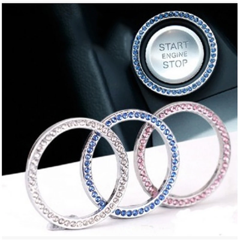 Car supplies one button start buttons decorative circle hand mounted