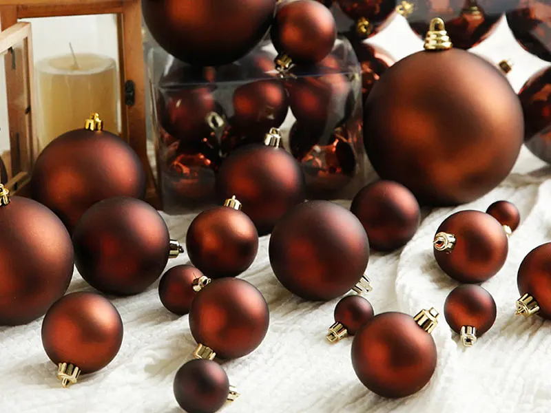 3-15 см коричневый матовый Рождественский шар дерево украшения Новогодний Адвент кулон для домашнего декора
