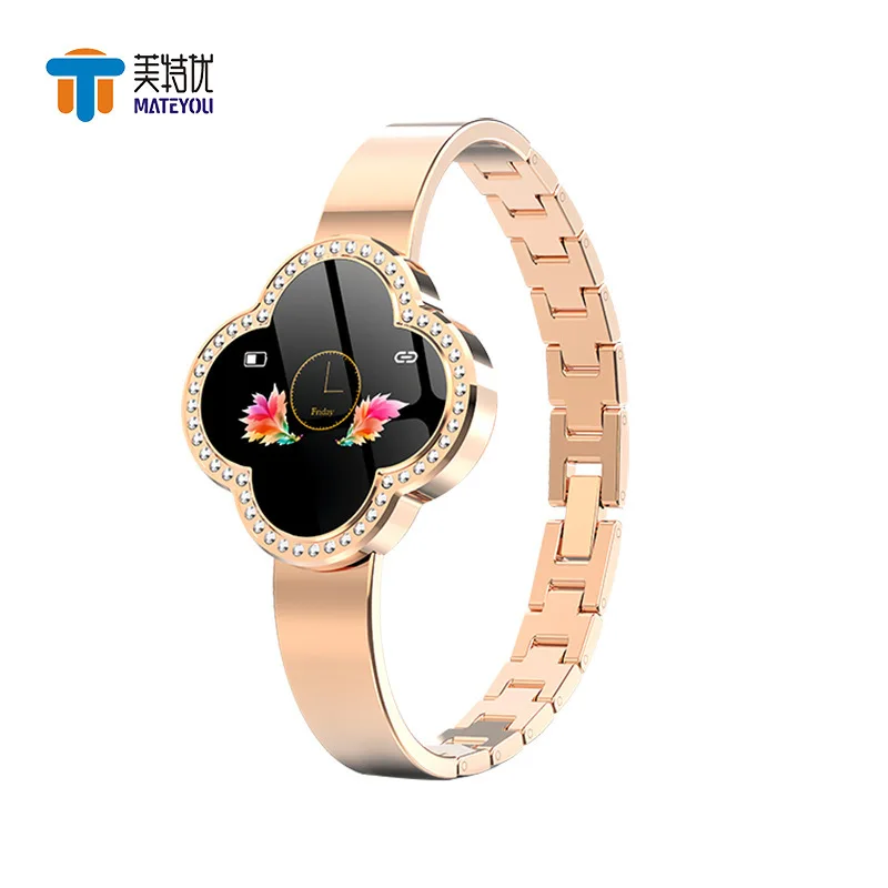 

MATEYOU beautiful outstanding sports waterproof heart rate sleep monitor zinc alloy shell lady color screen smart bracelet