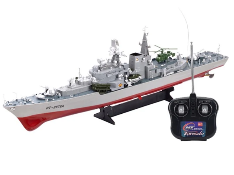 remote control rc boat HT2879A 2879A super big military remote control boat toy RC Warship Cruiser Warship toy model kid gifts