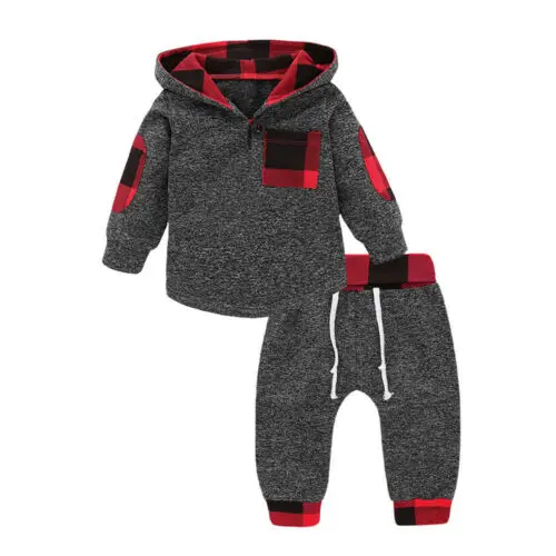 PUDCOCO/одежда унисекс для маленьких мальчиков и девочек; теплый свитер с капюшоном+ штаны; От 0 до 3 лет