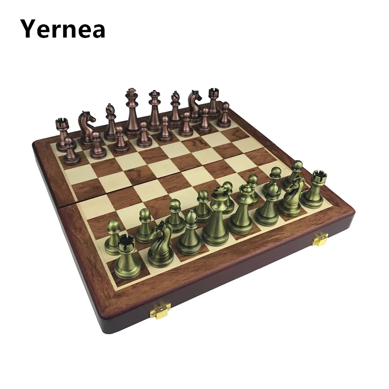 Yernea классические цинковые литые шахматы детали набор для настольных игр с