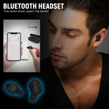 

1pair Bluetooth Earphone Sports Waterproof In-ear Stereo Wireless Earbud with Charging Pod GDeals