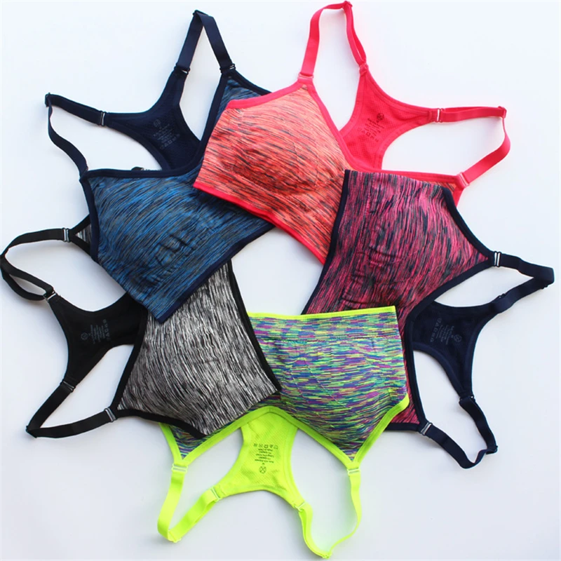 

Absorb Sweat Quick Drying Professional Sports Bra Top yoga fitness Vest jogging Wireless Running Underwear for Women no rims