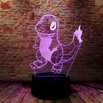 

Pokeball Charmander Figma Model 3D Illusion Led Lamp Colorful Touch Nightlight Flash Lighting Poke Anime Figure Toys