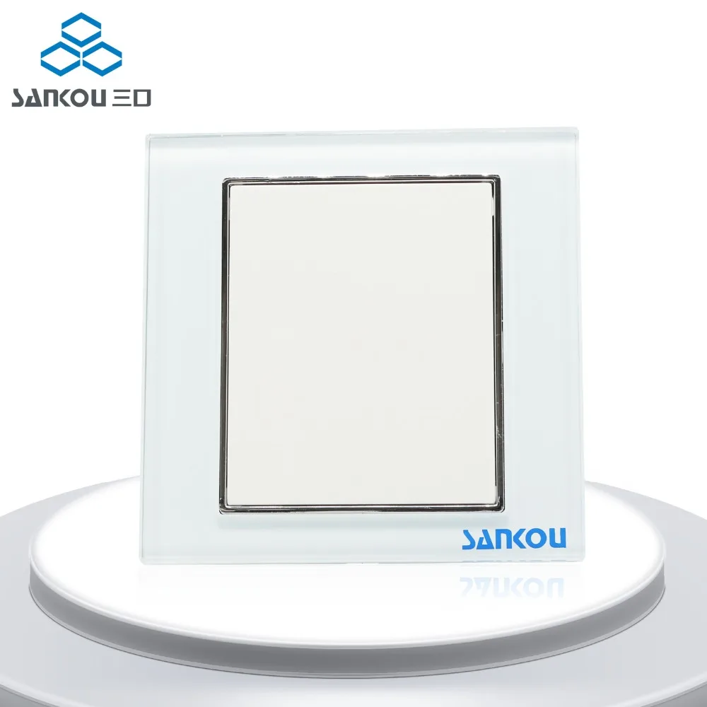 SANKOU Single Glass Panel For Wall Switch Sockets Luxury White Pearl
