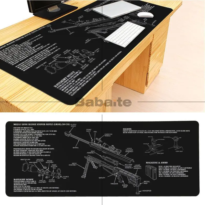 Babaite свой собственный коврики CS GO M14 AR-15 HK45 AK47 по индивидуальному заказу для ноутбука большой коврик для мыши Удобная мышка коврик игровой защелка для мыши - Цвет: LockEdge 40X90cm