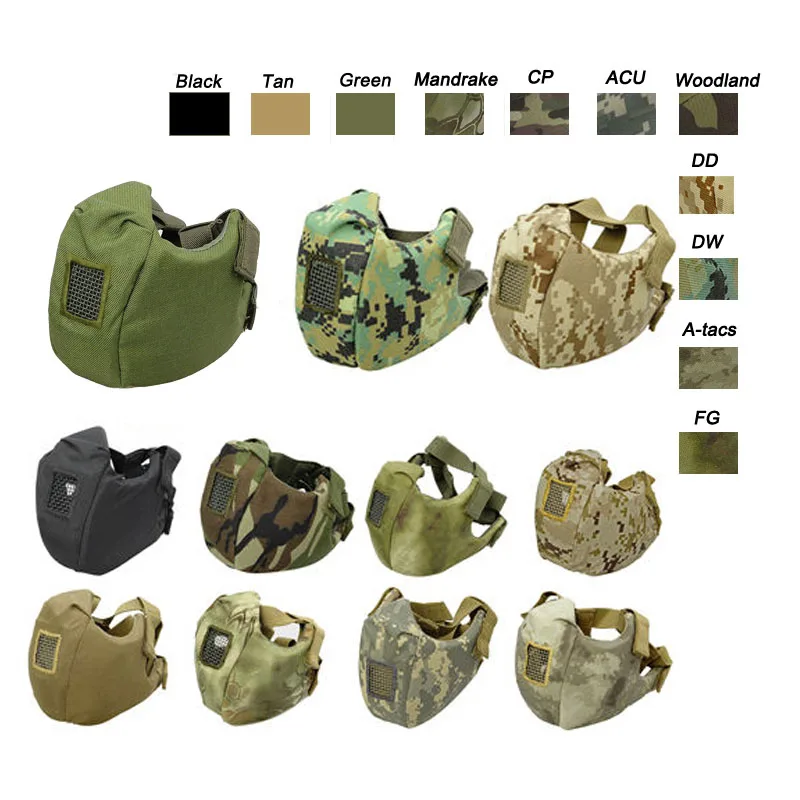 

Outdoor Airsoft Shooting Face Protection Gear V5 Metal Steel Wire Mesh Half Face Tactical Airsoft Mask