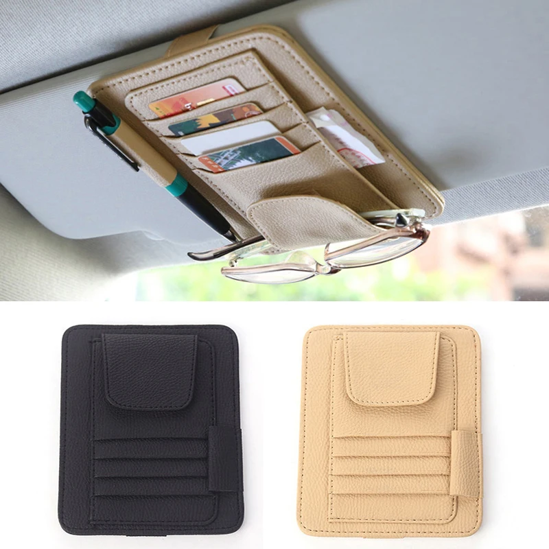 

Car Glasses Holder Clip Card Storage Bag For Ford Focus 2 3 fiesta mondeo ecosport kuga HYUNDAI ix35 Opel Astra