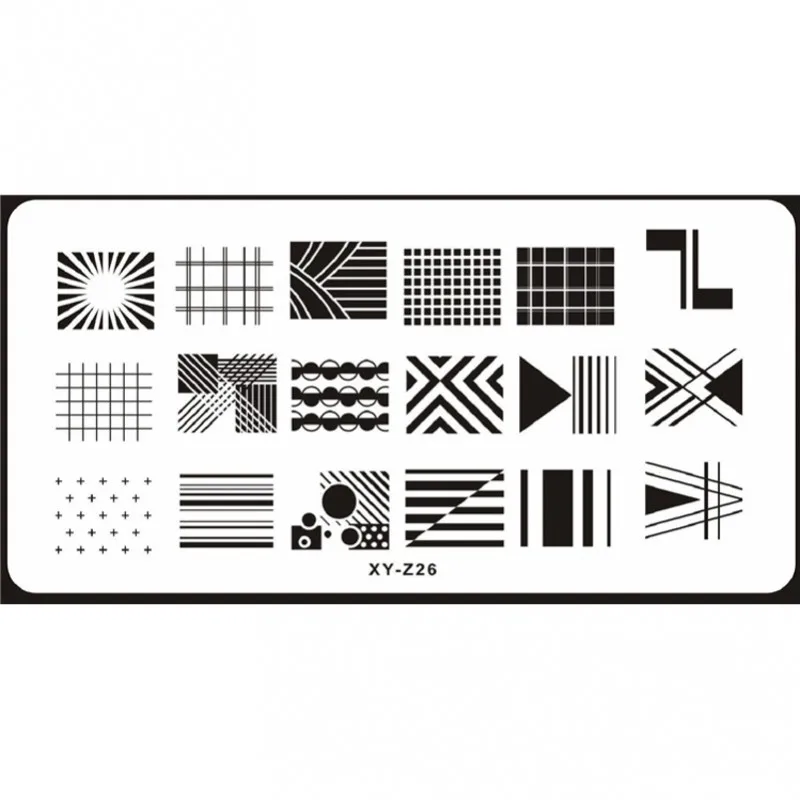 

1Pcs Geometry Image Nail Plates Rectangle 6*12cm Nail Art Stamping Nail Stamp Plate Nail Art Tools XY-Z26#