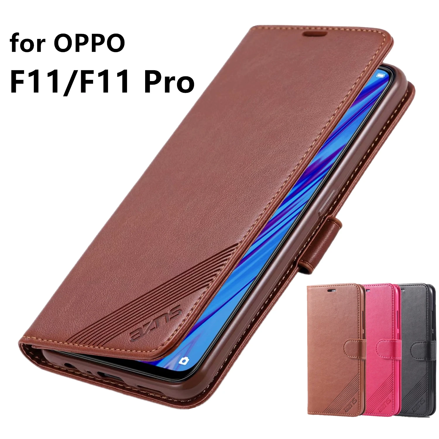 

AZNS Case for OPPO F11 OPPO F11 Pro 6.53" PU Leather Cover Card Holder Wallet Case fundas coque