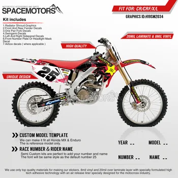 

MotoSpace Customized Team Graphics Backgrounds Decals 3M Custom Stickers For Honda CRF250R 2004-2009 CRF450R 2002 2003-2008 034
