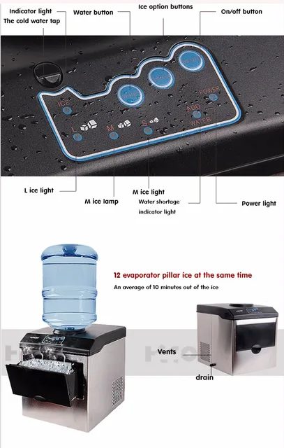 LINBOSS Factory Electric Ice Maker Commercial Homeuse Countertop Bullet Ice  Machines Automatic Ice Cube Making Machine 30kg24h From Linboss, $408.65