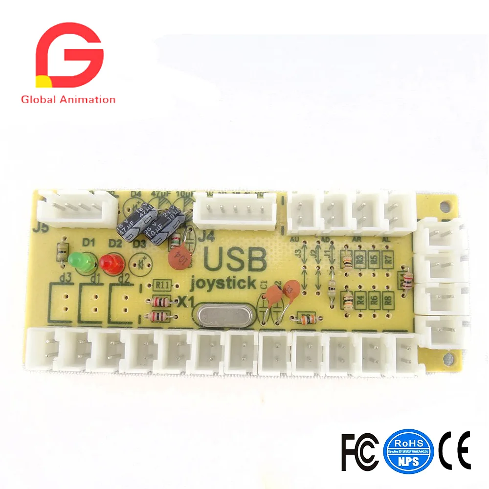 Детали сделай сам 1 x USB кодировщик с нулевой задержкой ПК джойстик + 10 аркадных