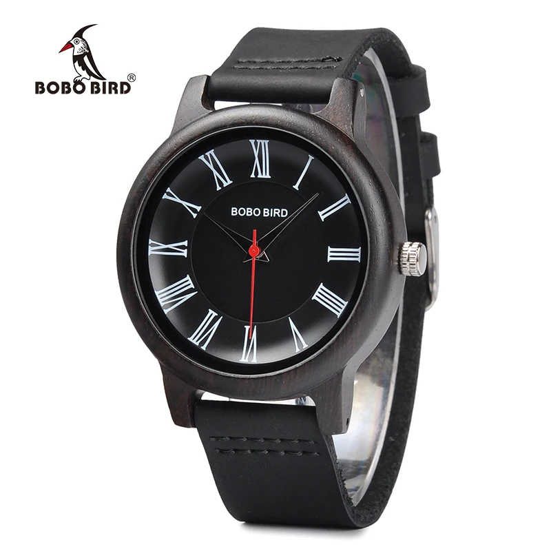

BOBO BIRD Men's Watches Leather Band Quartz Man Watch WoodenTimepieces Wristwatch For Men Ladies Custom Wood Watch Gift C-Q15