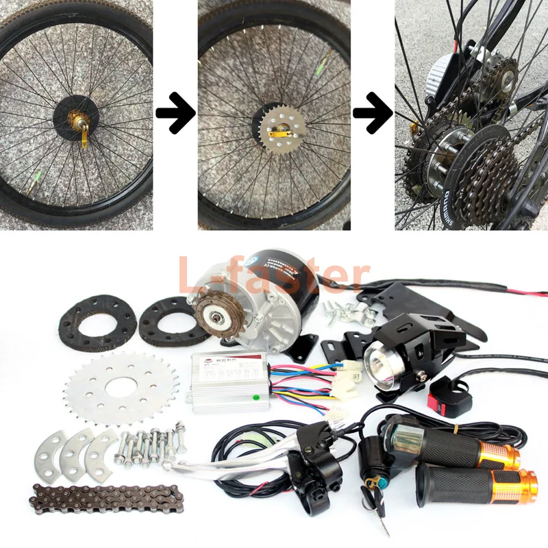 

L-faster 350W Motor Kit For Bike Wheel Spokes Newest Conversion Kit For Speed Gears Bike Economical Convert Electric City Bike