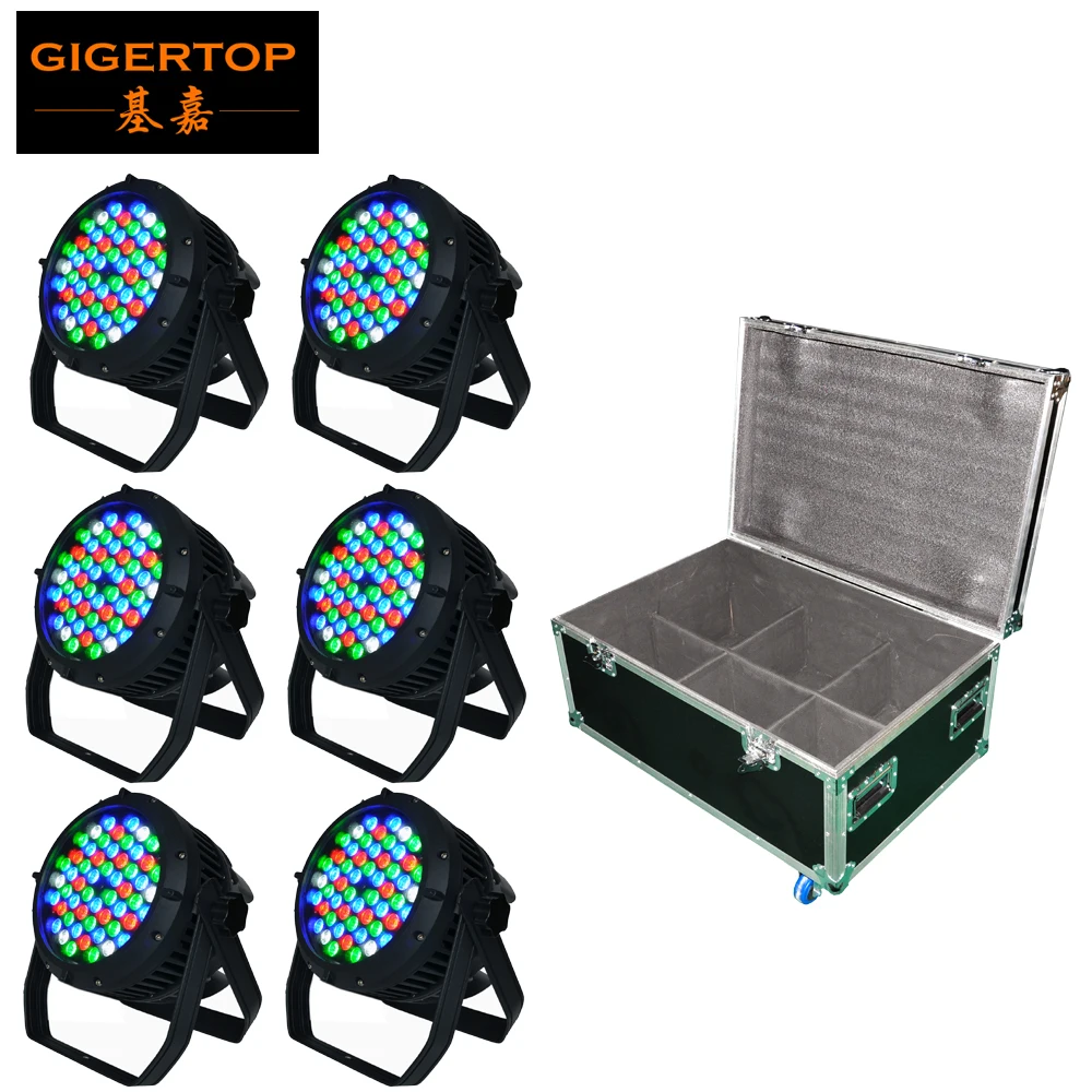

6IN1 Flight Case Packing IP65 Outdoor LED 54*3W Par RGBW Stage Lighting Mounting Clamp Waterproof Power DMX in/out TP-P106A