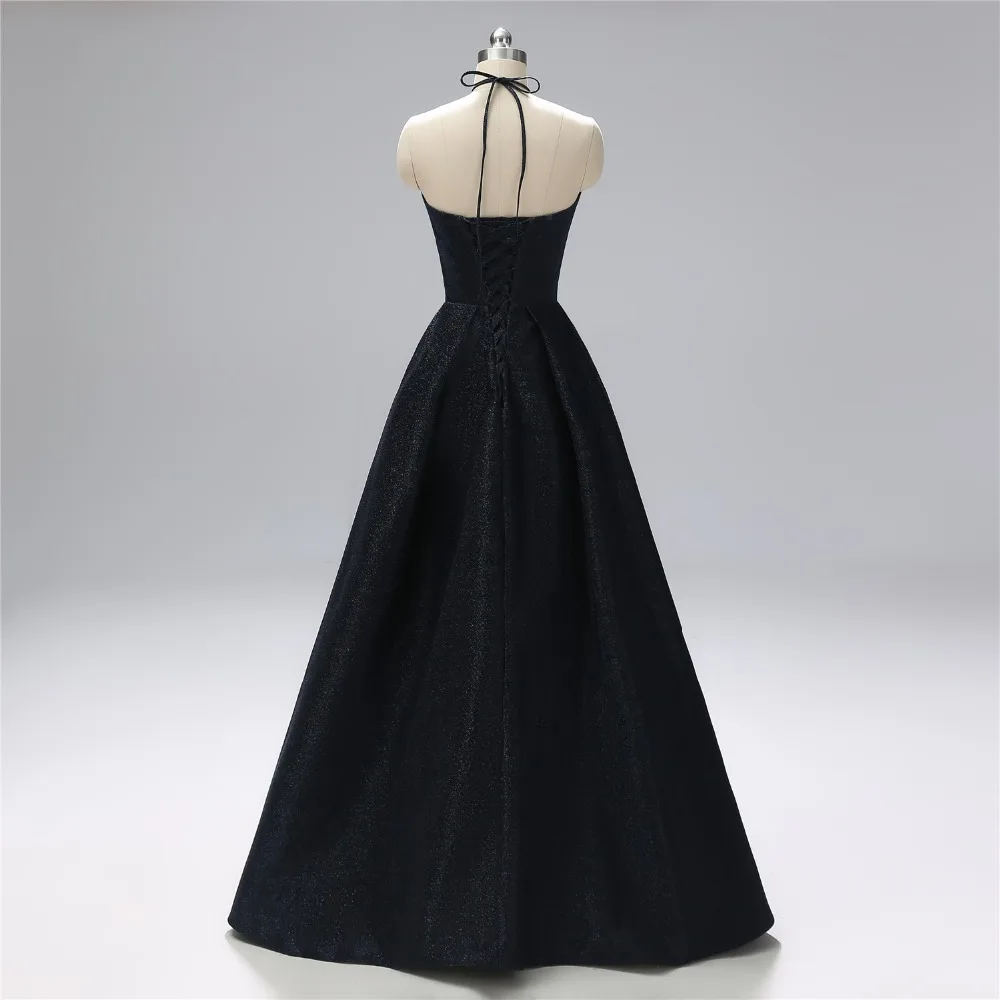 Elegent Long Evening Dress 2019 Black Halter Vestido De Festa A Line Formal Dress Prom Dresses Robe De Soiree L1126 Elegent Long Evening Dress 2019 Black Halter Vestido De Festa A Line Formal Dress Prom Dresses Robe De Soiree L1126