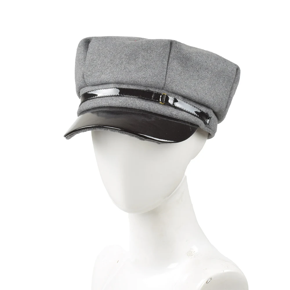 Шерстяной Французский Берет для женщин художника плоская кепка с кожаным восором Лоскутная кепка газетчика берет шляпа художника шляпы для мужчин и женщин