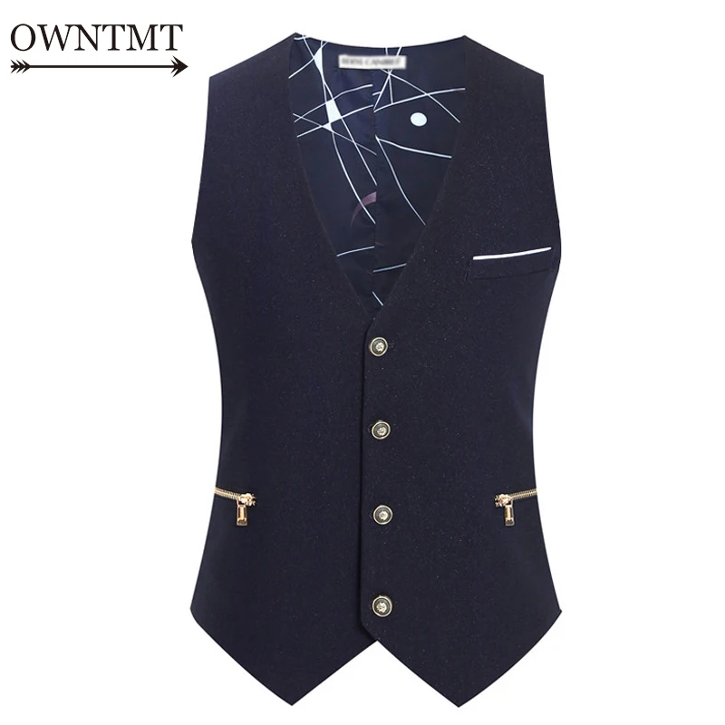 2018 Men Vest Spring Autumn England Style Vests Men Formal Dress Suit