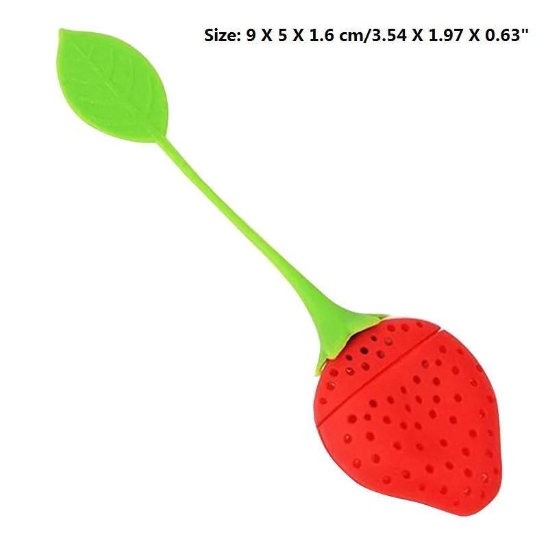 Силиконовые Чай заварки Нержавеющая сталь Чай шар лист Чай ситечко для заваривания устройство травяная специя фильтр Чай инструменты - Цвет: strawberry