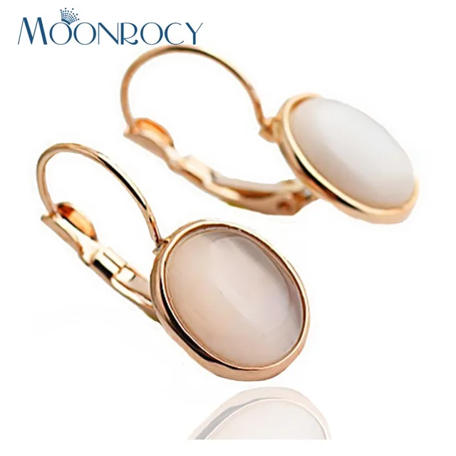 Moonrocy Free Shipping Fashion Earrings Jewelry Trendy Rose Gold Moonrocy Free Shipping Fashion Earrings Jewelry Trendy Rose Gold Color Austrian Crystal Opal Wedding For