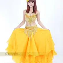 Gole женщин танцевальная одежда 3 шт. Танец живота Костюм Hip шарф топ бар 34B/c Костюмы юбочные для женщин 815