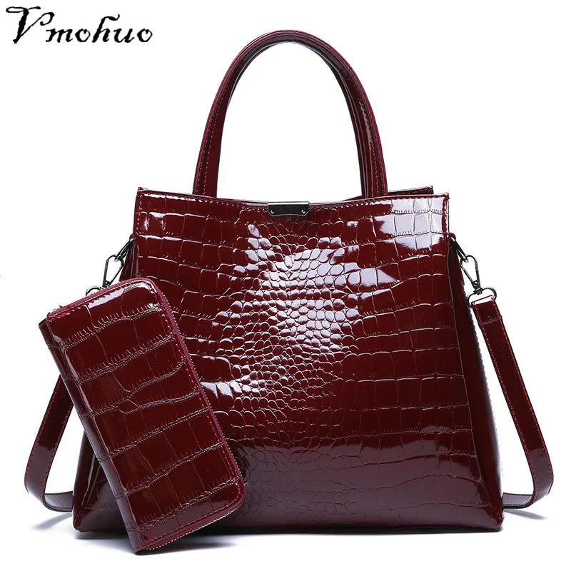 

VMOHUO Leather Bags Alligator Handbags Women Famous Brand Shoulder Bag Female Casual Tote Women Messenger Bag Luxury Wallet Set