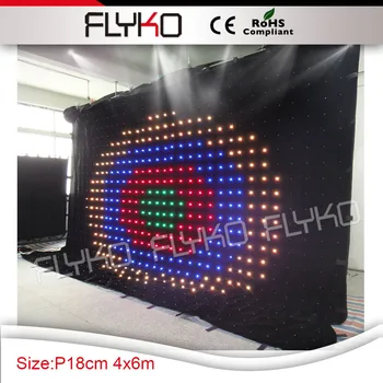 

Free shipping Stage Fixture Backdrop Decoration 4x6m Rgb 3in1 Led Video Curtain