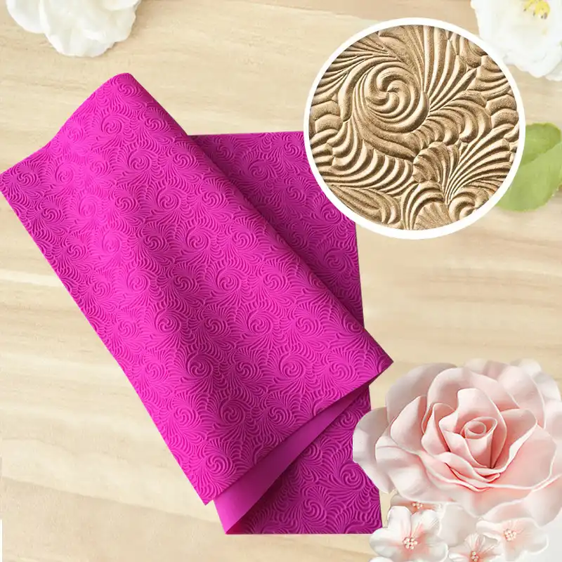 New Fondant Mould Spiral Pattern Lace Mat Impression Mats Silicone