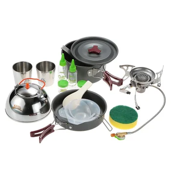 

BRS Portable Cooking Pot Frying Pan Frypan Cup Teapot Sets Cookware Split Windproof Gas Stove Furnace Camping Picnic Outdoor Set