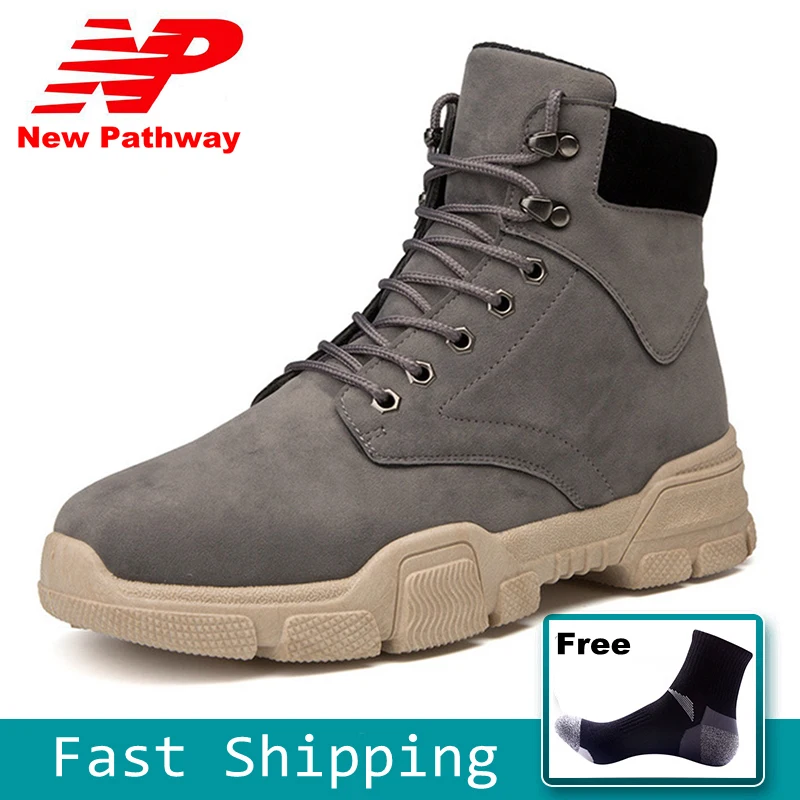 

Men's Ankle Boots Cow Leather Boots Men All Season Work Shoes botas hombre Plus Size 39-44 MB02